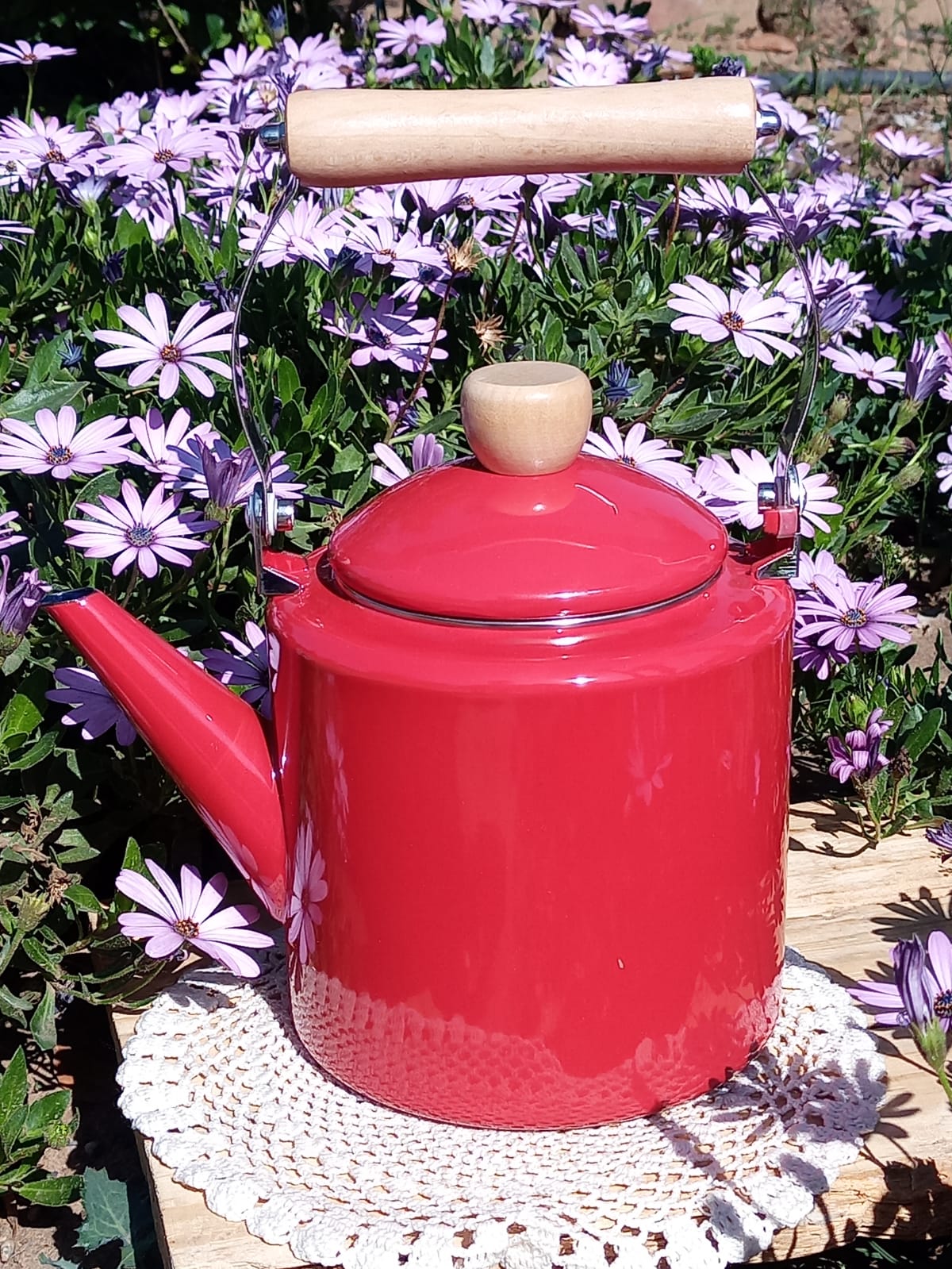 Klassieke Erde Teepot met Hout afwerking - Image 8