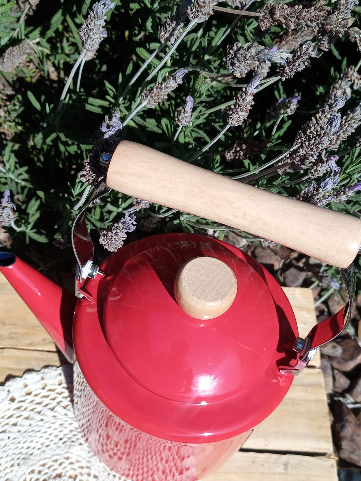 Klassieke Erde Teepot met Hout afwerking - Image 6