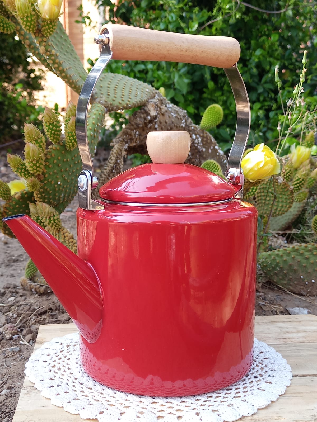 Klassieke Erde Teepot met Hout afwerking - Image 5