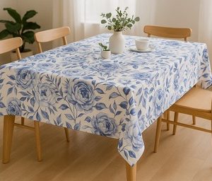 Tafeldoek - Blou Blomme 145cm x 280cm